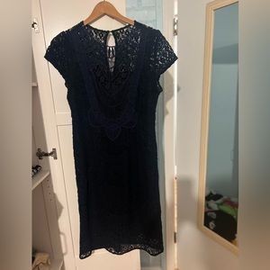 Nanette Lepore Navy Blue Woven Dress size 10